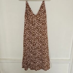 Dress Forum Brown and White Spaghetti Strap Sundress